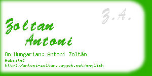 zoltan antoni business card