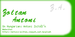 zoltan antoni business card